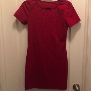 Crimson mini dress.